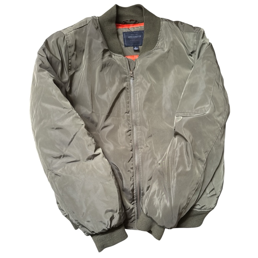 Miss London Olive Bomber Jacket